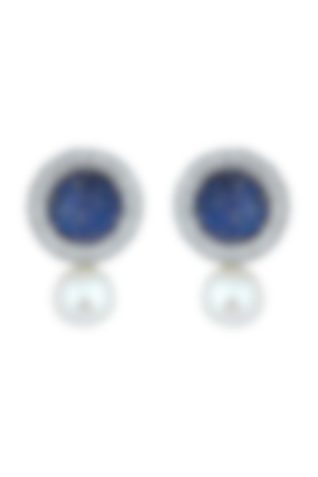 White Finish Cubic Zircons Earrings by Anayah Jewellery