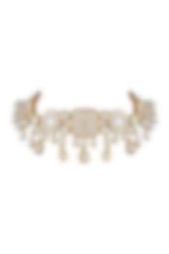 Gold Finish Pearl Choker Necklace  by Anayah Jewellery
