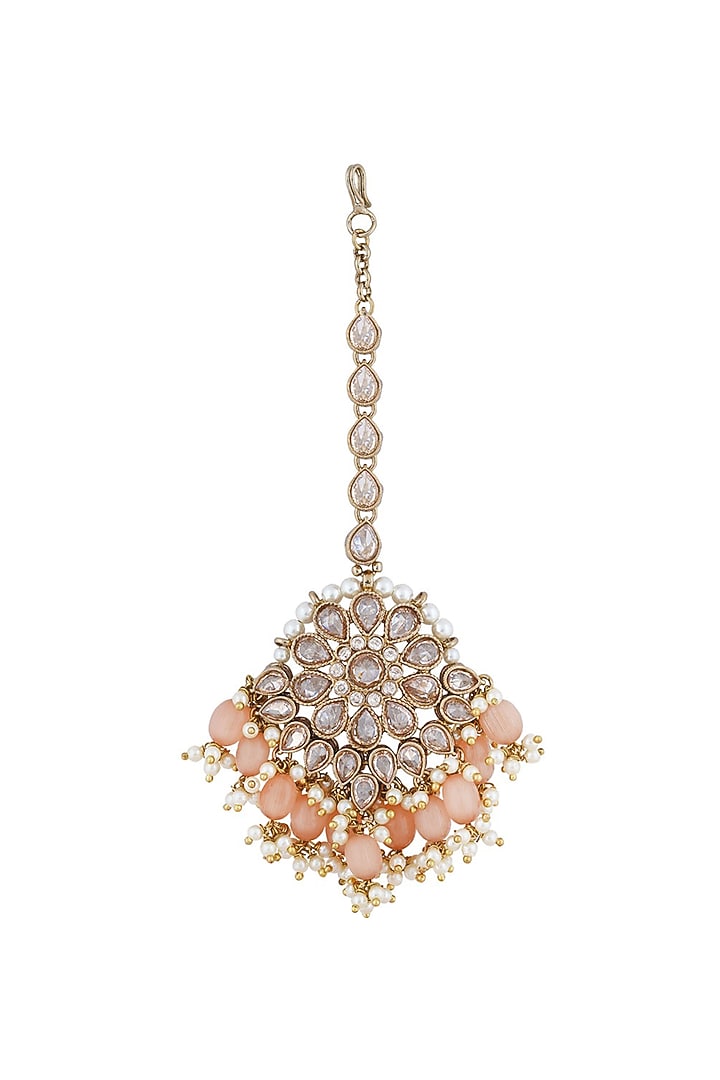 Rose Gold Finish Kundan Polki Bridal Choker Necklace Set by Anayah Jewellery at Pernia's Pop Up Shop