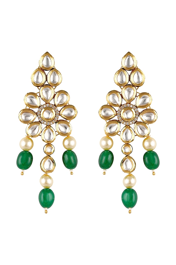 Gold Finish Dangler Earrings by Anayah Jewellery