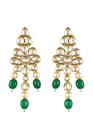 Gold Finish Dangler Earrings by Anayah Jewellery