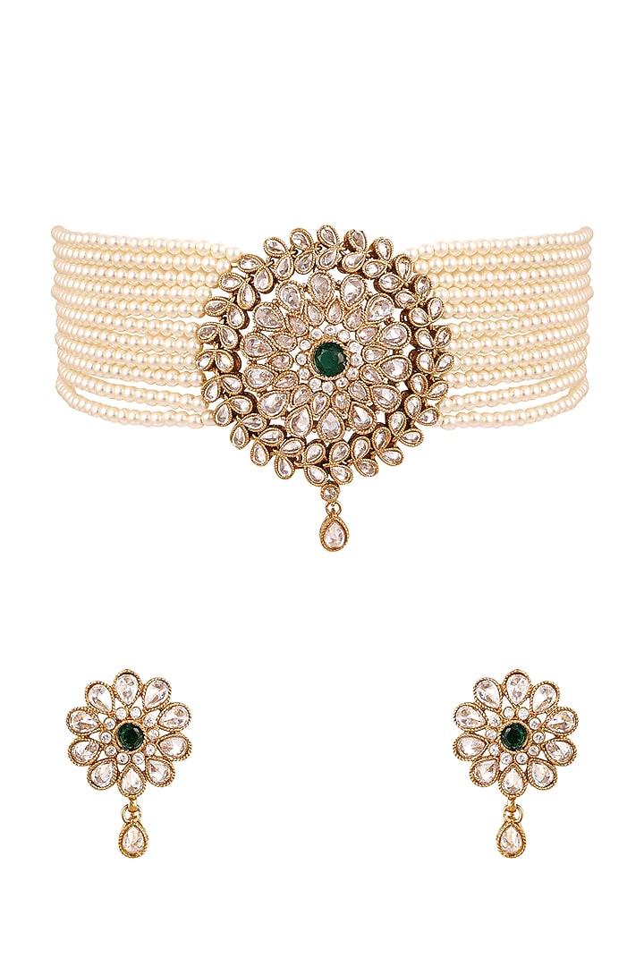 Antique Gold Finish Necklace Set by Anayah Jewellery at Pernia's Pop Up Shop