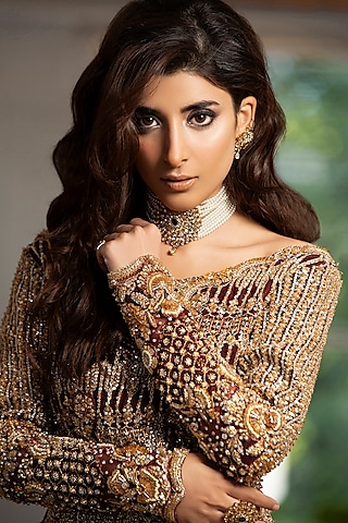 Antique Gold Finish Necklace Set by Anayah Jewellery