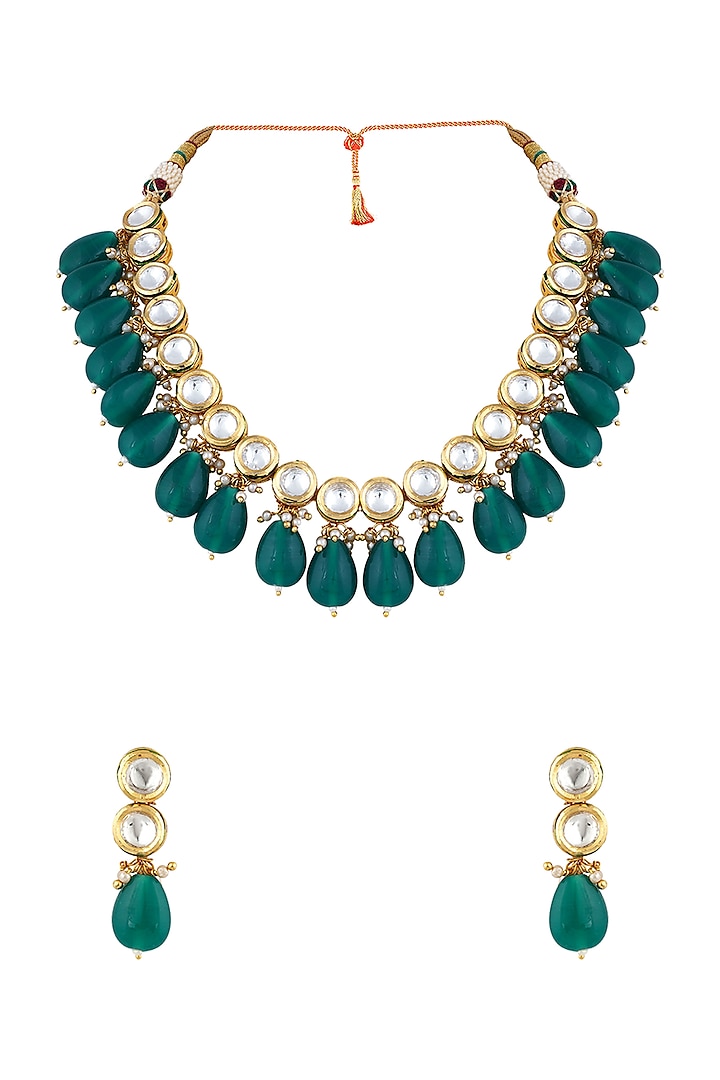 Gold Finish Necklace Set by Anayah Jewellery