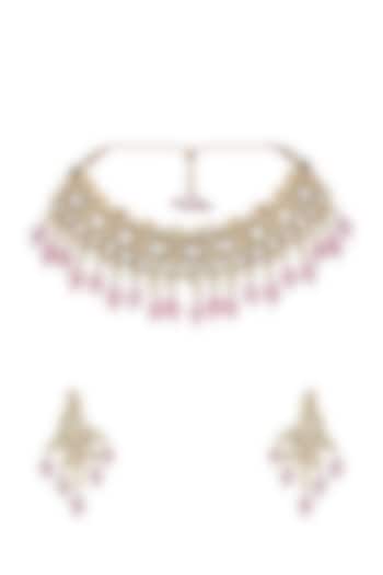 Gold Finish Choker Necklace Set by Anayah Jewellery