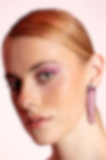 White Finish Pink Zircon Stud Earrings by Anayah Jewellery