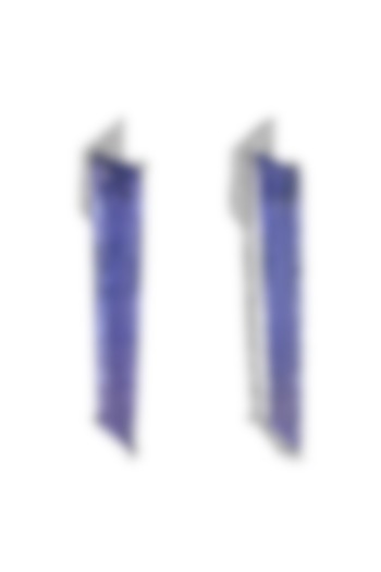 White Finish Blue Zircon Earrings by Anayah Jewellery at Pernia's Pop Up Shop