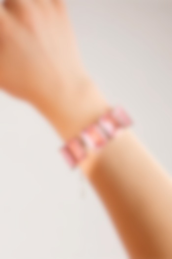 White Finish Pink Zircons Bracelet by Anayah Jewellery