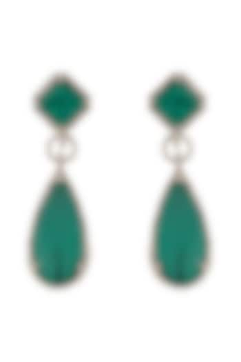 White Finish Dangler Earrings With Zircons by Anayah Jewellery at Pernia's Pop Up Shop