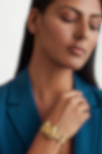 Gold Plated Goddess Lakshmi Bangle In Sterling Silver by Ahilya Jewels at Pernia's Pop Up Shop