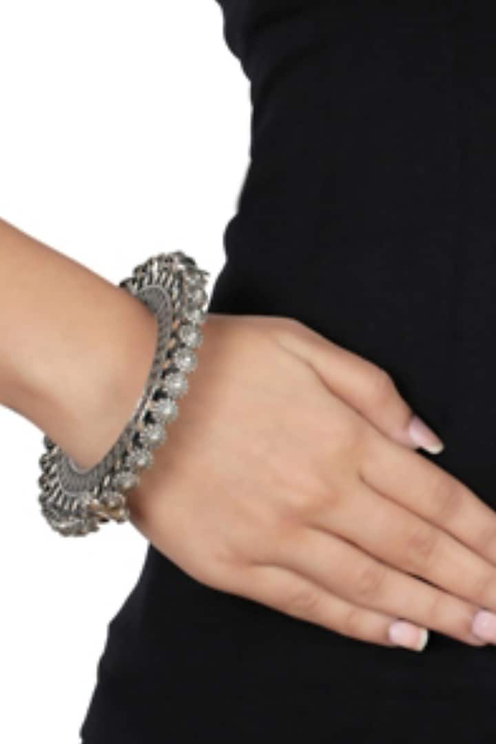Silver Finish Bangle In Sterling Silver by Ahilya Jewels at Pernia's Pop Up Shop