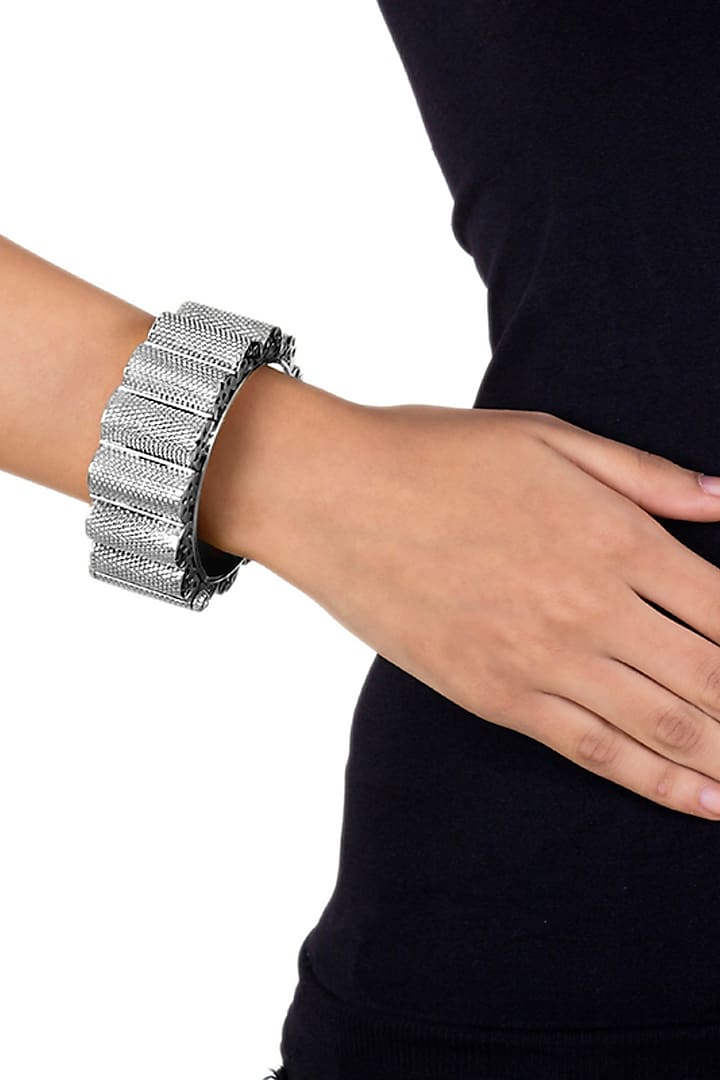 Silver Finish Bracelet In Sterling Silver by Ahilya Jewels at Pernia's Pop Up Shop