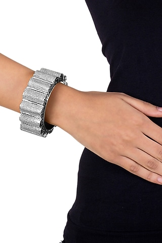 Silver Finish Bracelet In Sterling Silver by Ahilya Jewels