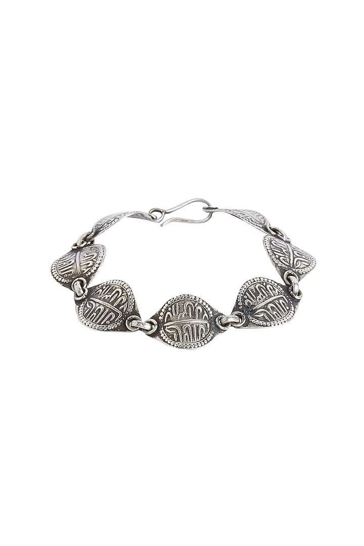 Silver Finish Sikka Mohur Bracelet In Sterling Silver by Ahilya Jewels at Pernia's Pop Up Shop