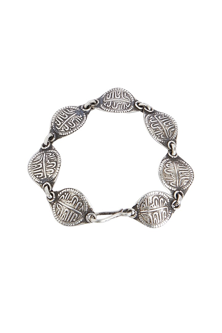 Silver Finish Sikka Mohur Bracelet In Sterling Silver by Ahilya Jewels at Pernia's Pop Up Shop