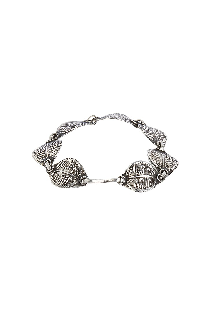 Silver Finish Sikka Mohur Bracelet In Sterling Silver by Ahilya Jewels at Pernia's Pop Up Shop