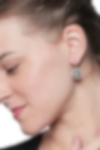 Silver Finish Mother Of Pearl Dangler Earrings In Sterling Silver by Ahilya Jewels at Pernia's Pop Up Shop