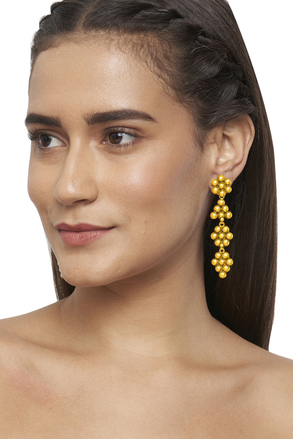 Gold Plated Dangler Earrings In Sterling Silver by Ahilya Jewels at Pernia's Pop Up Shop