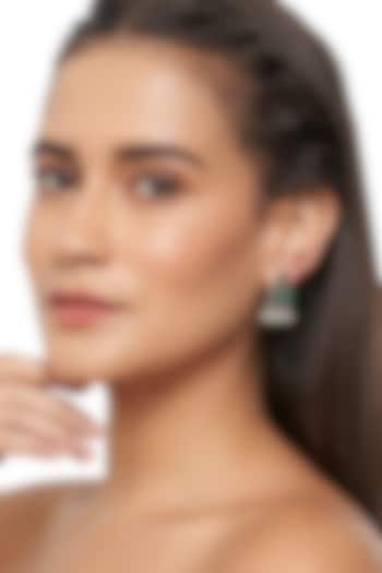 Green Onyx & Pearl Stud Earrings In Sterling Silver by Ahilya Jewels at Pernia's Pop Up Shop