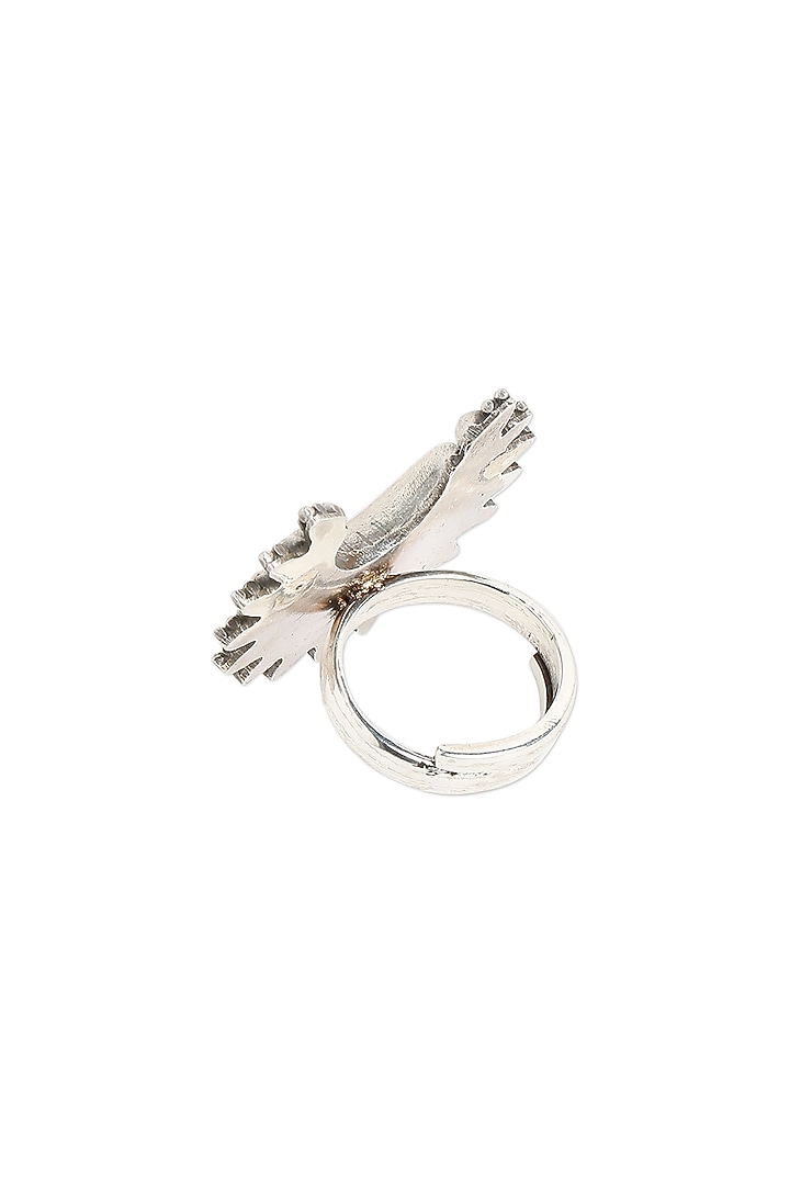 Silver Finish Moon Ring In Sterling Silver by Ahilya Jewels at Pernia's Pop Up Shop