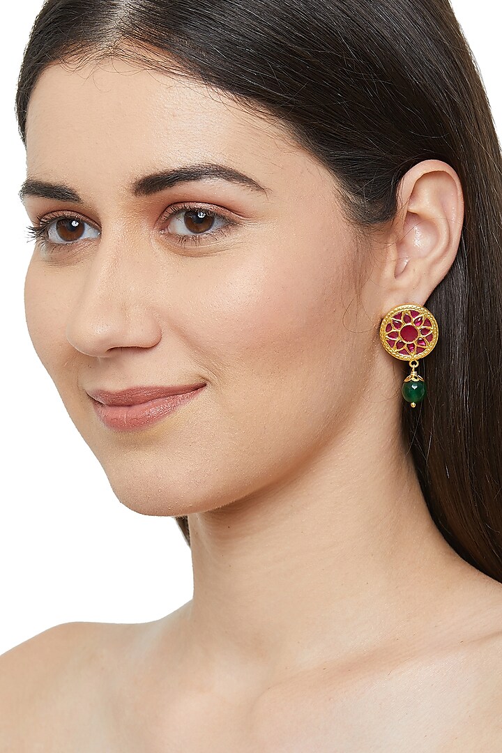 Gold Plated Stud Earrings by Ahilya Jewels