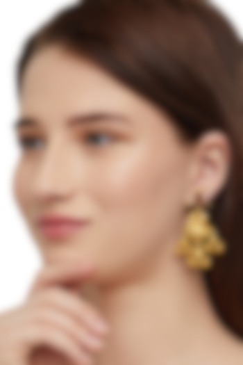 Gold Plated Peacock Temple Jhumka Earrings by Ahilya Jewels at Pernia's Pop Up Shop