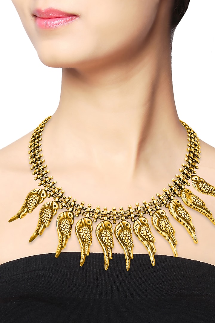 Gold Plated Thick Chain Necklace by Ahilya Jewels