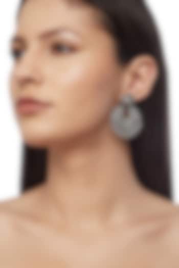 Silver Finish Mahnoor Chandbali Earrings by Ahilya Jewels