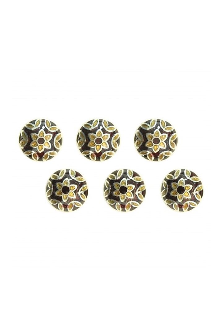 Gold Finish Enameled Sherwani Buttons by Ahilya Jewels