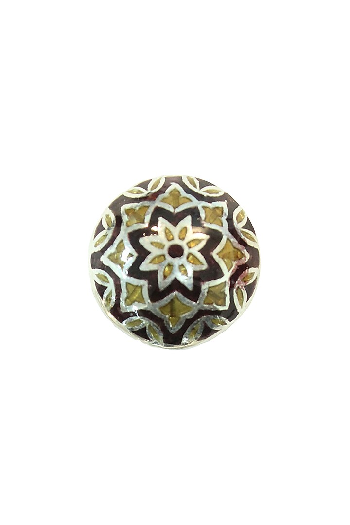 Gold Finish Enameled Sherwani Buttons by Ahilya Jewels at Pernia's Pop Up Shop