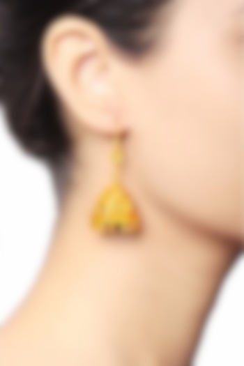 Gold Plated Jhumka Earrings by Ahilya Jewels