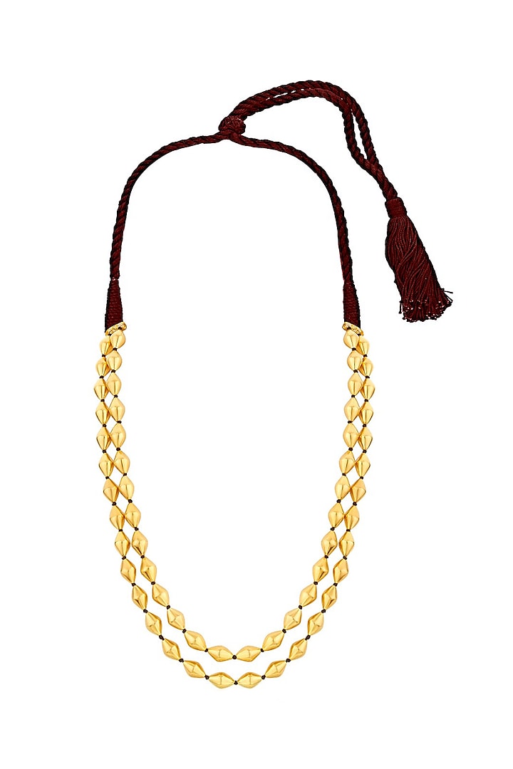 Gold Plated Beaded Necklace by Ahilya Jewels