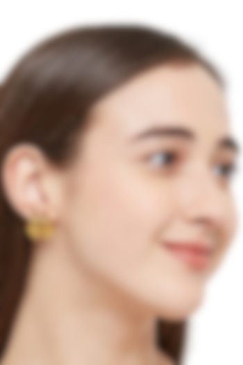 Gold Plated Laxmi Coins Stud Earrings In Sterling Silver by Ahilya Jewels at Pernia's Pop Up Shop