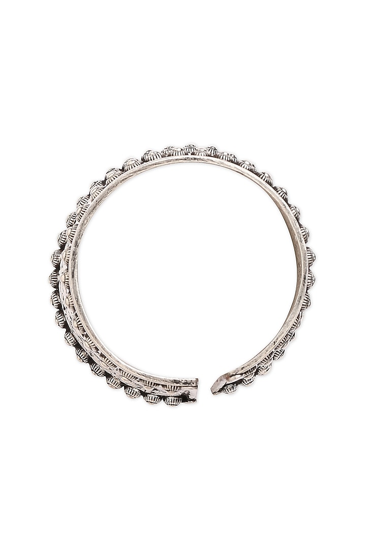 Silver Finish Cuff Bangle In Sterling Silver by Ahilya Jewels at Pernia's Pop Up Shop
