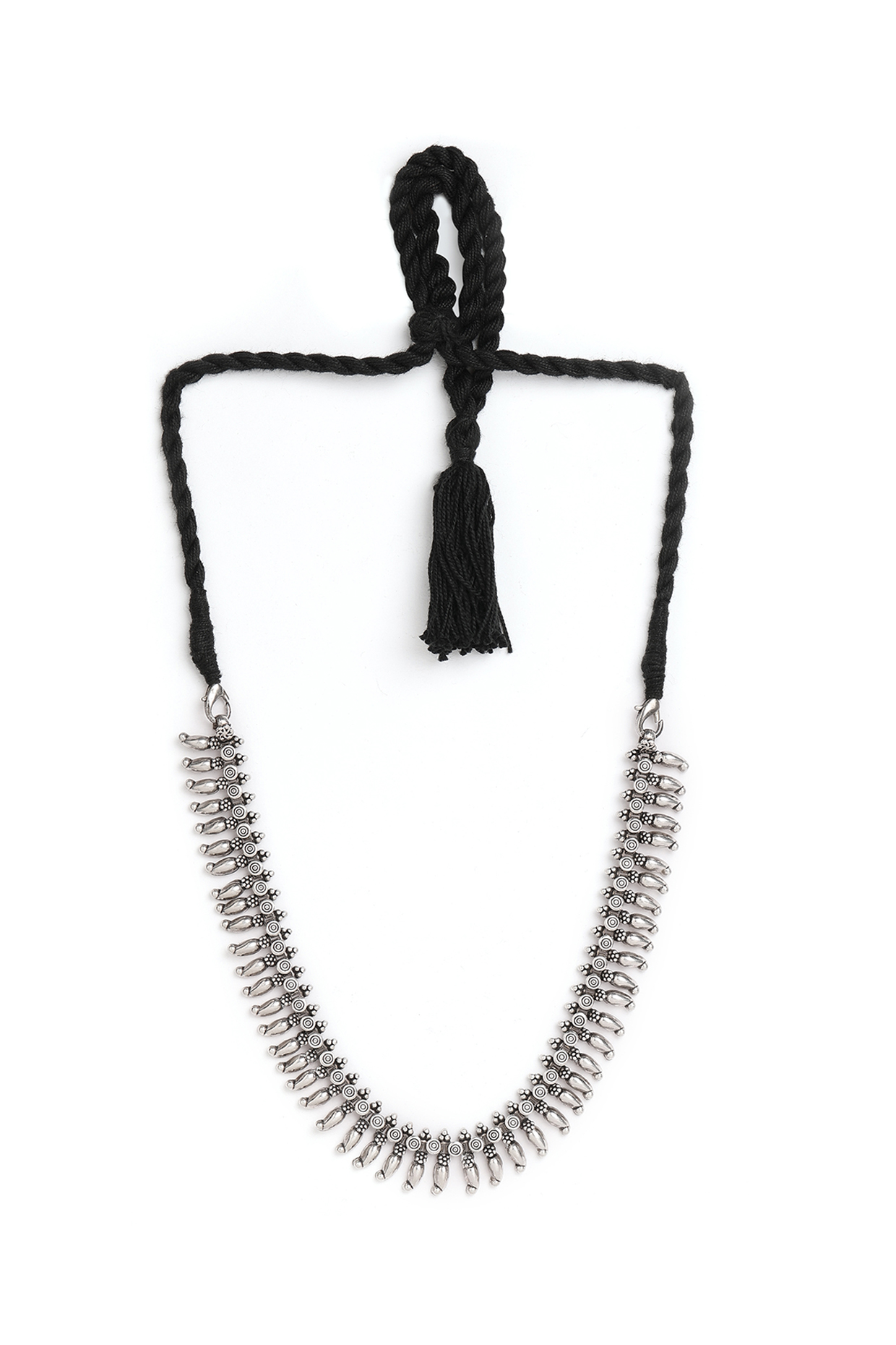 Silver Finish Choker Necklace In Sterling Silver by Ahilya Jewels