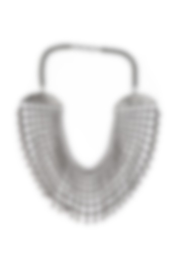 Silver Finish Necklace In Sterling Silver by Ahilya Jewels
