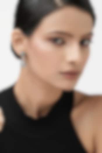 Oxidised Finish Turquoise Stones Jhumka Earrings In Sterling Silver by Ahilya Jewels at Pernia's Pop Up Shop