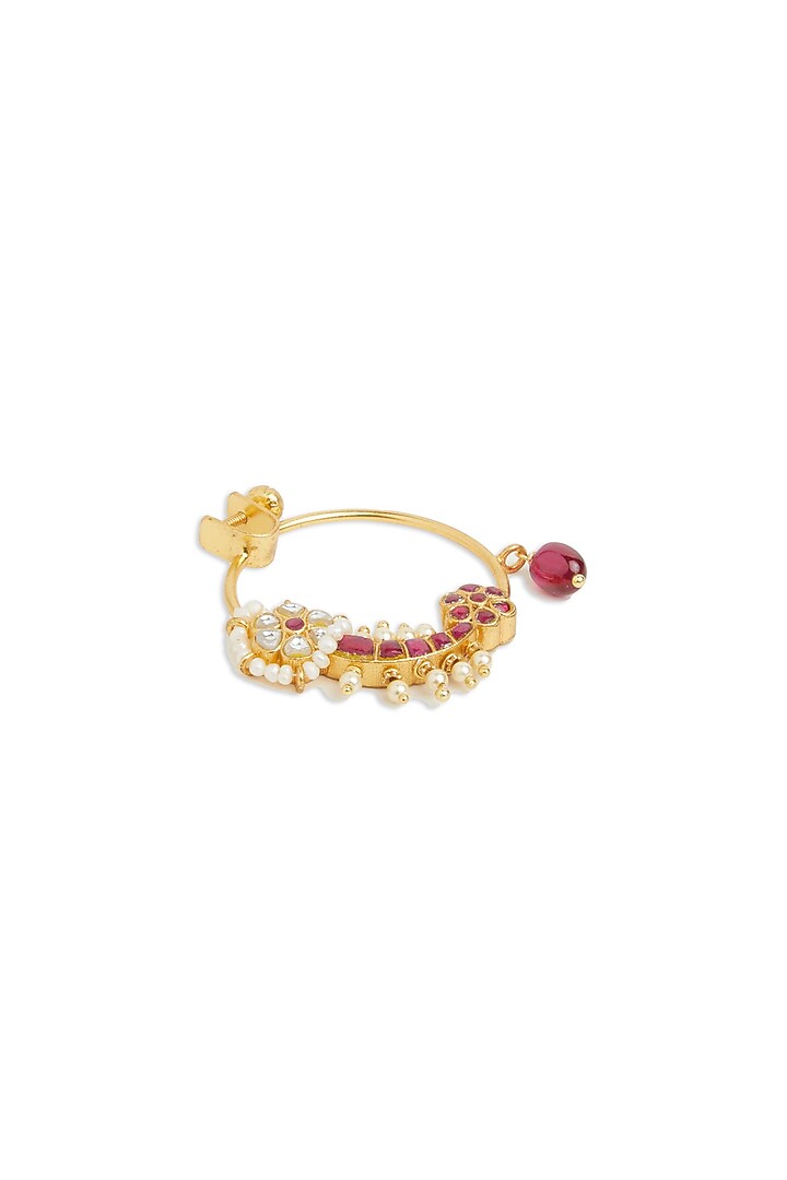 Gold Plated Nose Ring In Sterling Silver by Ahilya Jewels at Pernia's Pop Up Shop