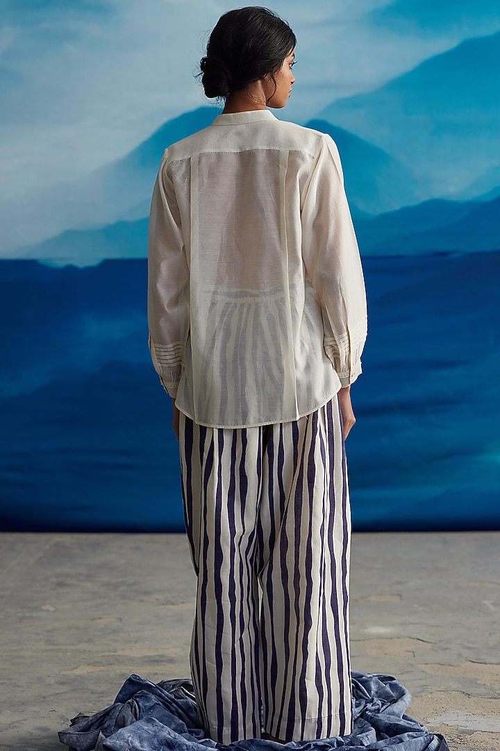 Ivory Chanderi Shirt by Ahmev at Pernia's Pop Up Shop