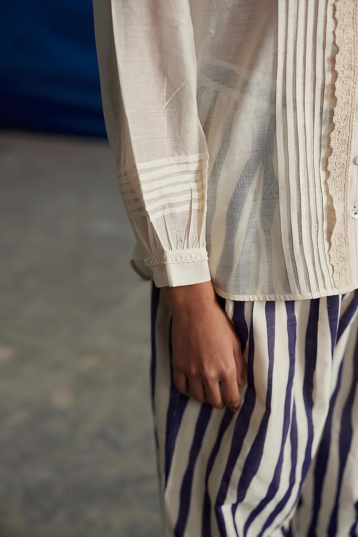Ivory Chanderi Shirt by Ahmev at Pernia's Pop Up Shop