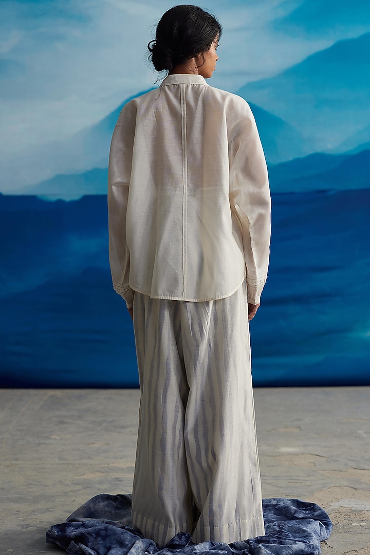 Ivory Chanderi Shirt by Ahmev at Pernia's Pop Up Shop