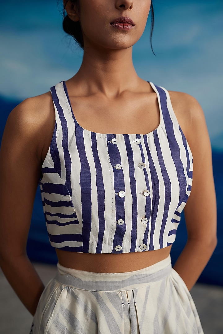 Ivory Chanderi Blouse by Ahmev at Pernia's Pop Up Shop