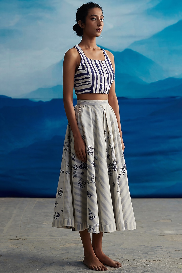 Ivory Chanderi Blouse by Ahmev at Pernia's Pop Up Shop