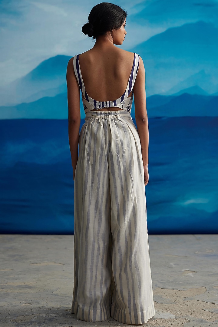 Ivory Chanderi Printed Top by Ahmev at Pernia's Pop Up Shop