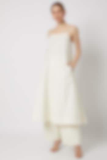 White Noodle Strap Dress by Ahmev