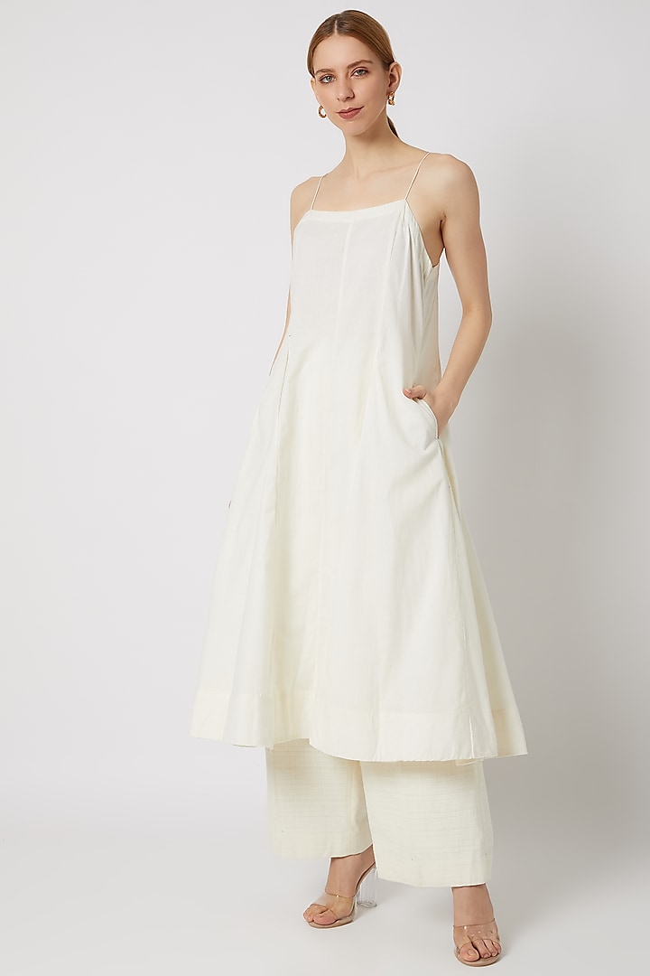 White Noodle Strap Dress by Ahmev