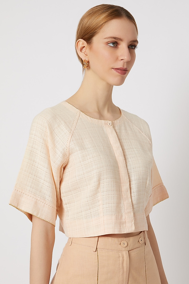 Peach Top With Raglan Sleeves by Ahmev at Pernia's Pop Up Shop