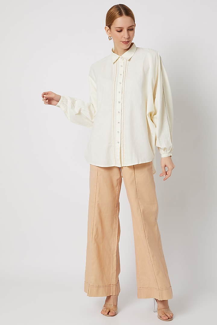 White Shirt With Dolman Sleeves by Ahmev
