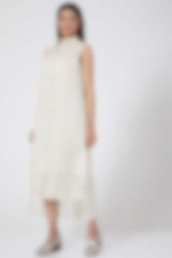 White Printed Dress by Ahmev