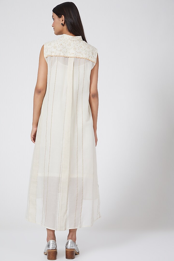 White Printed Summer Dress by Ahmev at Pernia's Pop Up Shop